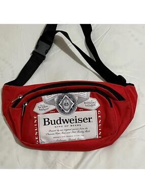 Budweiser Insulated Cooler Red Belt Bag with Black Strap